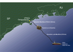 Mapa do gasoduto Lula-Mexilhão