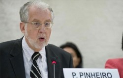 Paulo Pinheiro, presidente de la Comisión Investigadora Independiente para Siria