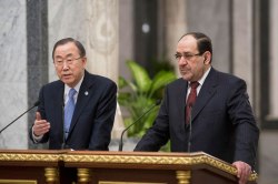 Ban Ki-moon y Nouri Kamel al-Maliki (Foto: Eskinder Debebe)