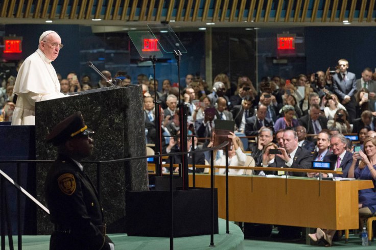 El Papa Francisco en la Asamblea General de la ONU. Foto: ONU/Evan Schneider 