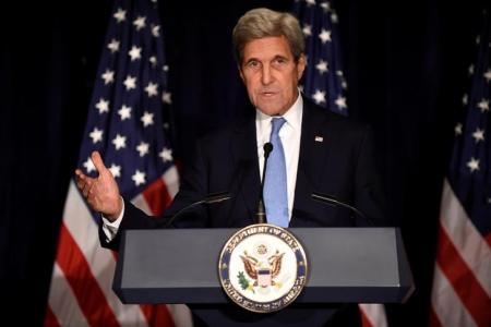 Imagen de archivo del secretario de Estado de Estados Unidos, John Kerry, en una rueda de prensa en Manhattan