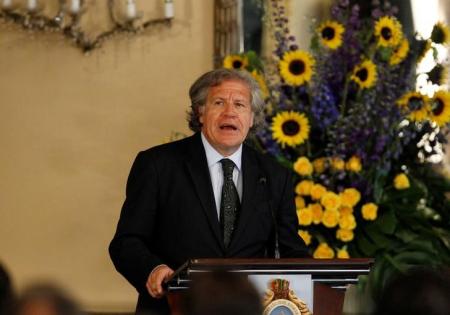 Imagen de archivo del secretario general de la OEA, el uruguayo Luis Almagro, en una discurso en Tegucigalpa