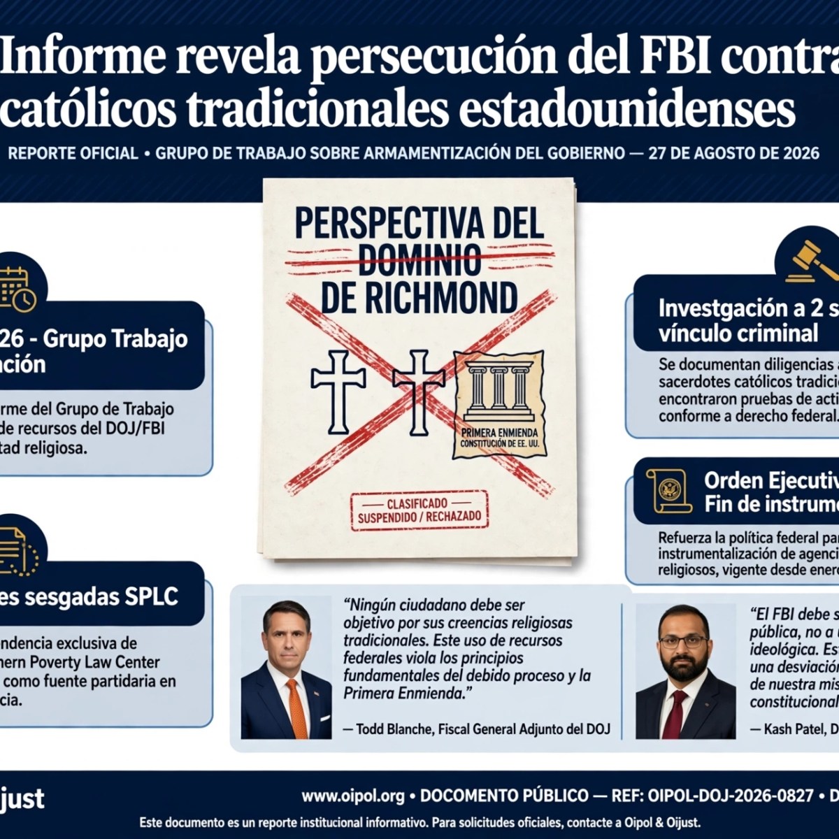 Informe revela persecución del FBI contra católicos tradicionales&nbsp;estadounidenses
