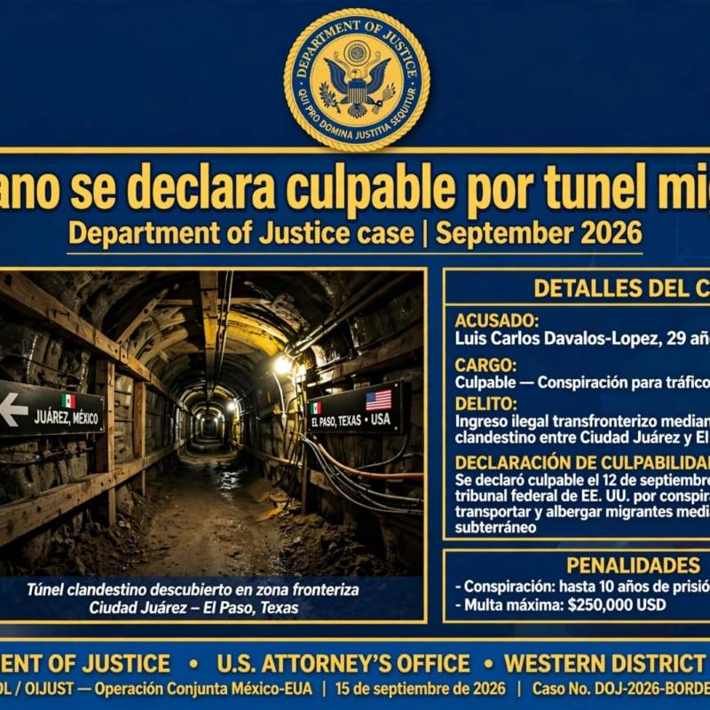 Individuo confiesa su culpabilidad de traficar personas a Estados&nbsp;Unidos