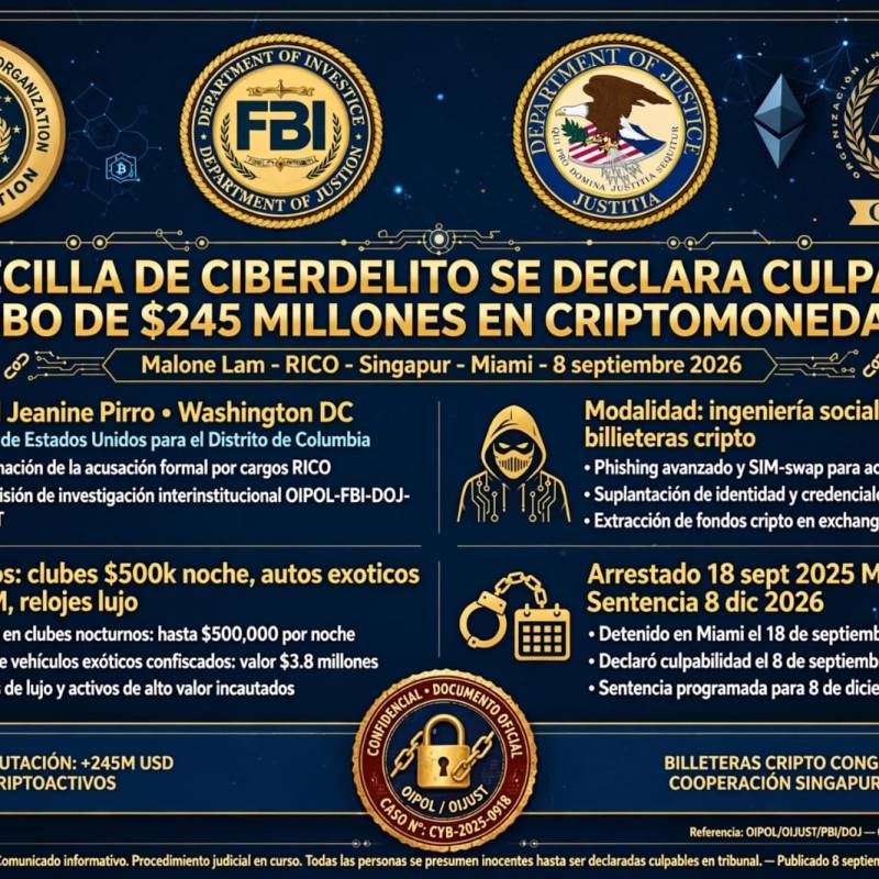 Ciberdelincuente se declara culpable de conspiración para robar&nbsp;criptomonedas