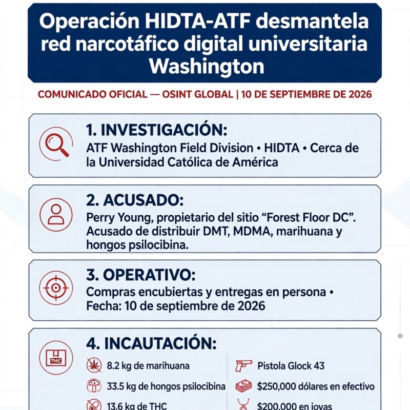 Operación desmantela red del narcotráfico digital en&nbsp;Washington
